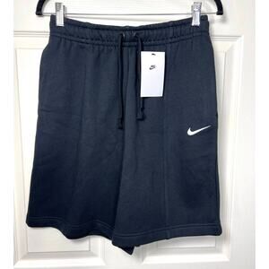 New Nike Women's Sportswear Essential Fleece High Rise Shorts Black